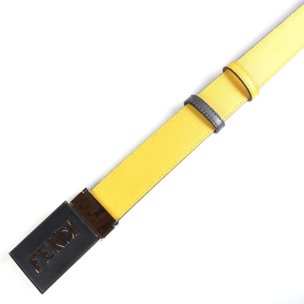 Fendi Reversable Yellow Leather Belt - Picture 7 of 10